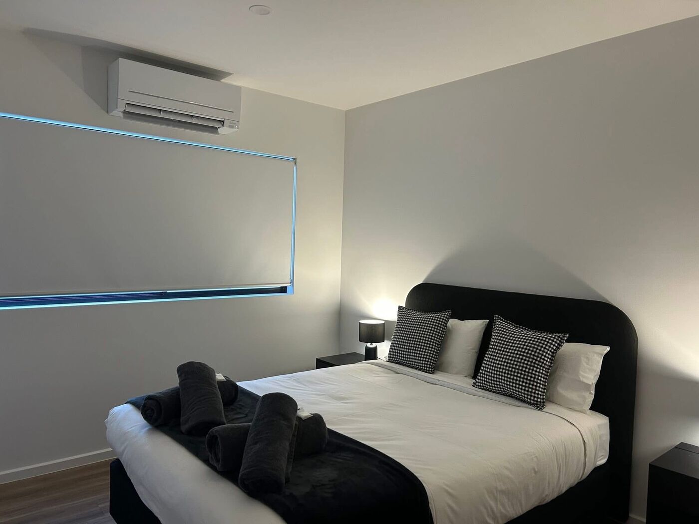 Cabin bedroom with queen bed