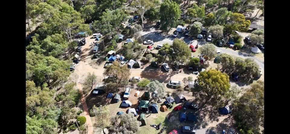 Aerial of the treed campground
